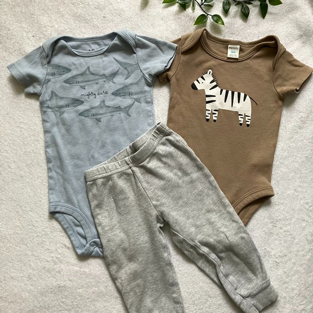 Child of Mine & PuBaby Baby Bundle 6-9M | Bodysuits & Pants GUC